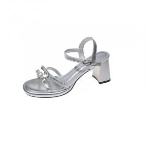 WOXXXN Сандалии с одной лямкой женские серебристые 7 см, цвет Silver 7cm