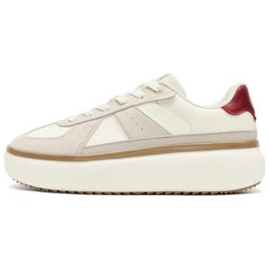 QIAODAN Легкие, нескользящие, женские, низкие, скейтбордные кроссовки цвета слоновой кости, дымчато-серые