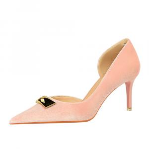 QITUMAUL Стройные каблуки на высоком каблуке для женщин розовые, цвет Pink[Heel Height 7cm]