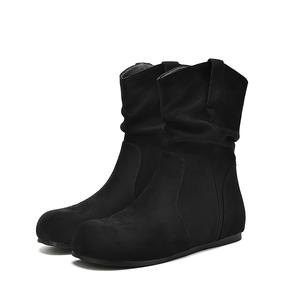 Ботильоны женские на низком каблуке FOXER, Black (Fleece-Lined)