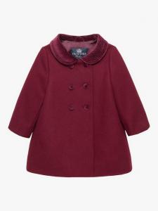 Детское классическое шерстяное пальто Trotters, бордовый