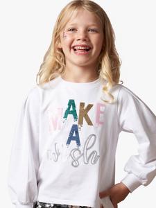 Детская футболка с пайетками Wish Angel & Rocket, White