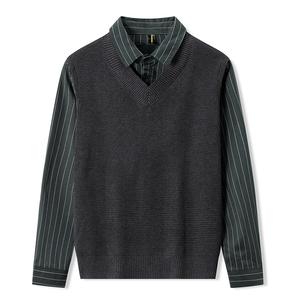 Свитер Unisex V-образный вырез Moderate VanCamel, темно-серый