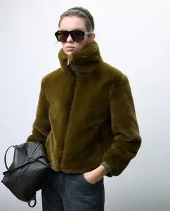 Женская куртка с молнией и мехом Tintoretto, темно-зеленый