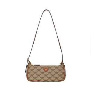 MCM Арен Жаккардовая Сумка Через Плечо Маленькая Женская Бежевая