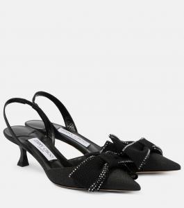 Туфли-лодочки Brook 50 с декором и открытой пяткой Jimmy Choo, Black Mix
