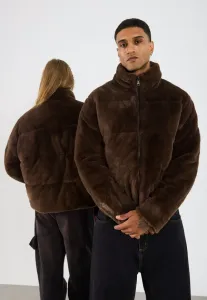 Зимняя куртка из искусственного меха свободного кроя унисекс Yourturn, Chocolate