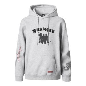 Толстовка Unisex Hooded Moderate Heavyweight HUANQIU, белый heather серый