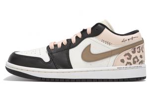 Jordan Женские кроссовки Air 1 Abrasion Resistant Low top Vintage белые коричневые