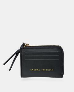 Визитница из кожи черного цвета Sandra Freckled, черный