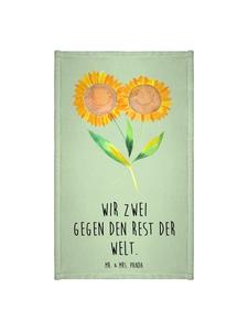 Mr. & Mrs. Panda Подсолнух в виде полотенца с надписью, выполненный в зеленом цвете листьев