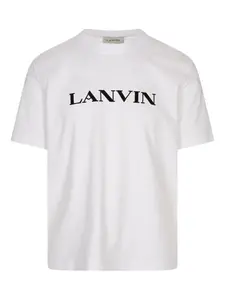 Хлопковая футболка с вышитым логотипом Lanvin, белый