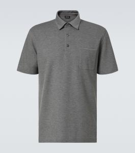 Хлопковая поло Zegna, Grey Melange