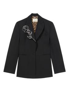 Блейзер Blumarine с вышитыми розами, черный