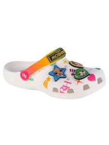 Детские сабо Crocs Classic Rainbow High белого цвета