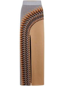 Rabanne длинная юбка из люрекса и жаккарда, серый