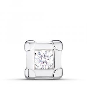 Серьга-гвоздик Les Gastons Vuitton Trunk Stud, белое золото и бриллианты Louis Vuitton, серебряный