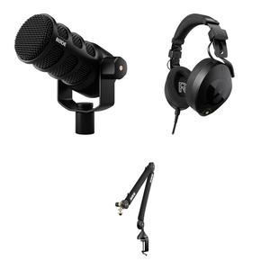 Комплект микрофона RODE PodMic USB и XLR с микрофоном PSA1+ Pro Studio Arm и наушниками NTH-100