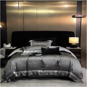 Generic Комплект постельного белья Egyptian Cotton Sateen серый мраморный пэчворк