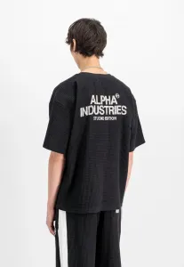 Футболка с вафельным принтом от studio Alpha Industries, Black