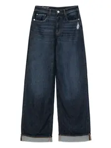 Потертые джинсы широкого кроя EMPORIO ARMANI, синий