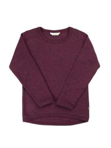 Рубашка с длинными рукавами из мериносовой шерсти сливового цвета Joha