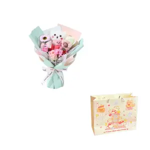 Плюшевая кукла Bear Bouquet высота 31,5 см MIC RABBIT, светло-голубой