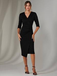 Платье с запахом и блестками Jolie Moi, черный