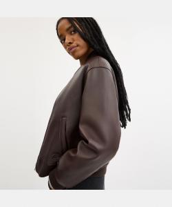 Кожаный бомбер