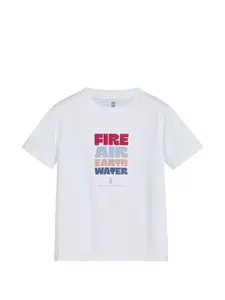 Футболка из хлопкового джерси с принтом Brunello Cucinelli Kids, белый