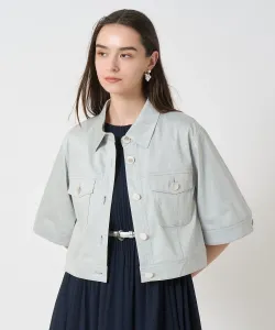 Куртка с рукавами 5/8, имитирующий джинсовую ткань с неоднородной текстурой Anayi, цвет Light Grey (91)