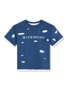 Givenchy Kids футболка с вырезами, синий