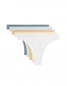 Трусики-бразилиана Oysho 5 из хлопковой смеси, средне-синего цвета