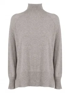 Пуловер с высоким воротом и рукавами реглан Kangra, серый