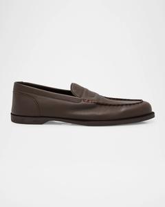 Мужские пенни-лоферы из зерненой кожи Pace John Lobb, темно-коричневый