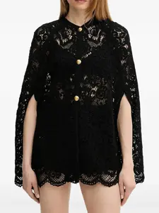 Шорты с фестончатым узором крючком TWINSET, черный