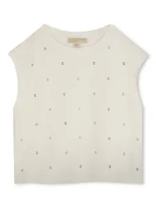 Футболка с люверсами Michael Kors Kids, белый