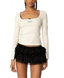 Топ Edikted Fragile с квадратным вырезом, слоновая кость/кремовый