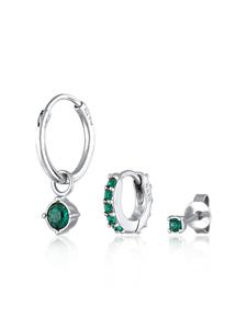 Elli Серьги из серебра 925 пробы, зеленые