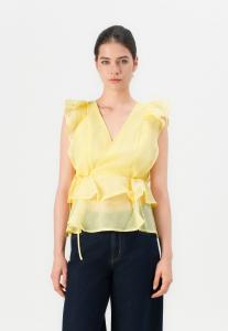 Блуза Vero Moda VMSABRINA SS FLOUNCE EXP, Pale Banana/Yellow