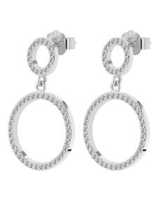 Adeliás Женские серьги из серебра 925 пробы с цирконами в серебряной оправе