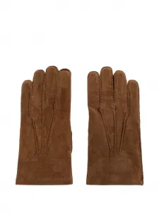 Перчатки с тисненным логотипом Moschino, коричневый
