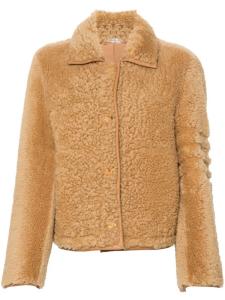 Куртка с отделкой из овчины Thom Browne, коричневый