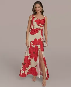 Женское платье с капюшоном и принтом Donna Karan New York, красный