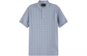 Футболка поло мужская дымчато-голубая EMPORIO ARMANI