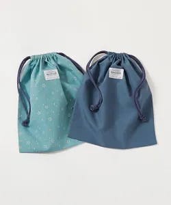 Набор из 2 быстросохнущих, немнущихся мешковатых сумок-ведров на завязках, большой размер, детская одежда, весна/лето 2026 Devirock, цвет 002-Star-Ash Blue
