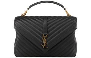 Кожаная портативная сумка через плечо, наплечная сумка Tubas женская черная SAINT LAURENT