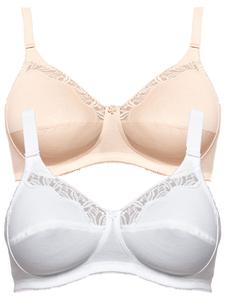 Бюстгальтер без косточек SUSA 2er Pack BH ohne Bügel Cotton, цвет Haut Weiss