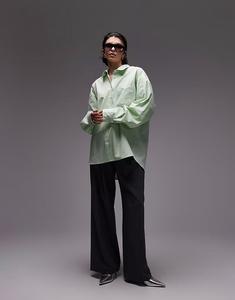 Рубашка свободного кроя ASOS DESIGN зеленого цвета с хлястиком сзади