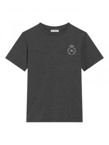 Dolce & Gabbana Kids футболка с вышитым логотипом, серый